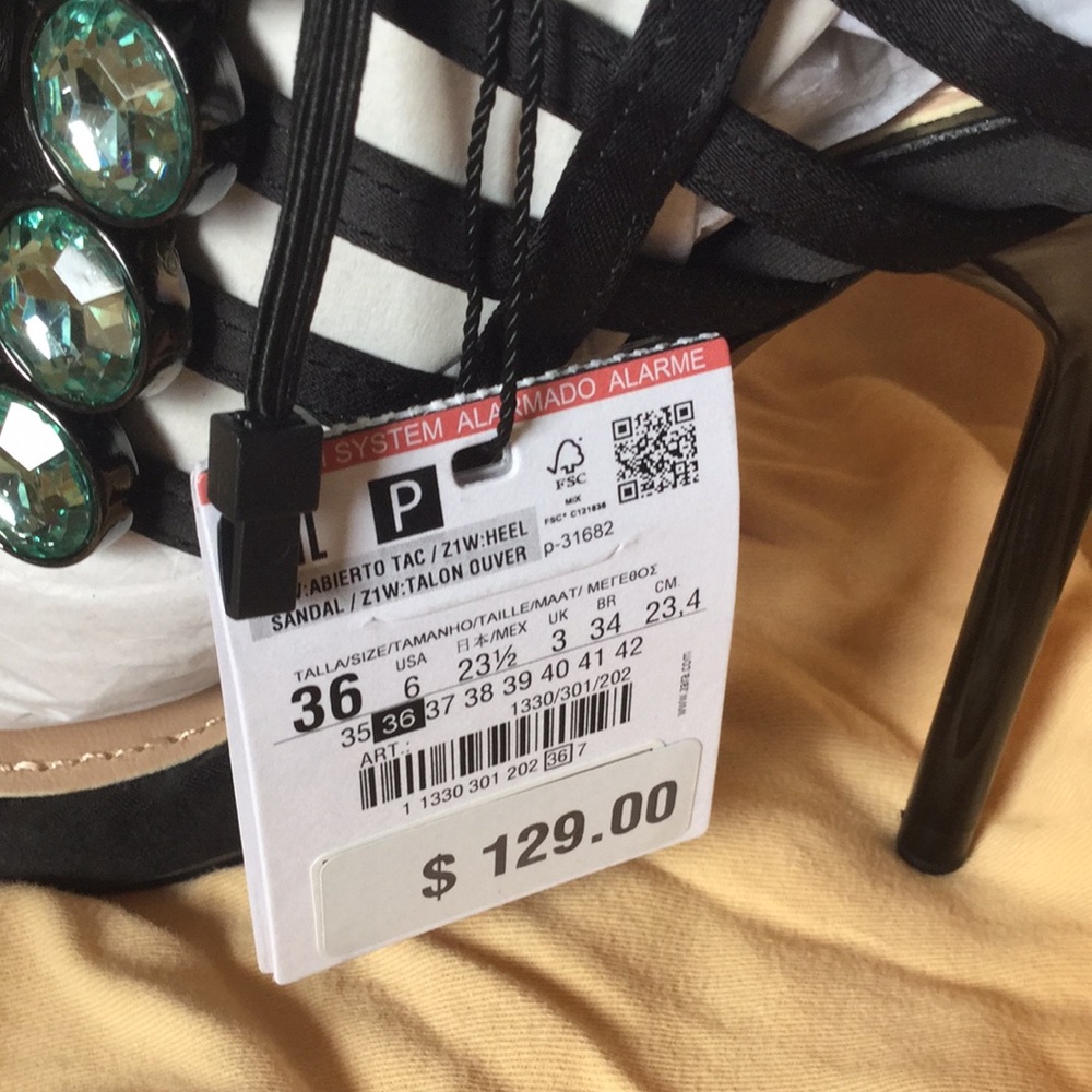 NWT Zara Jeweled Satin Heels - Picture 10 of 10